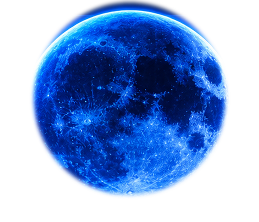 Neon blue MoonStore moon